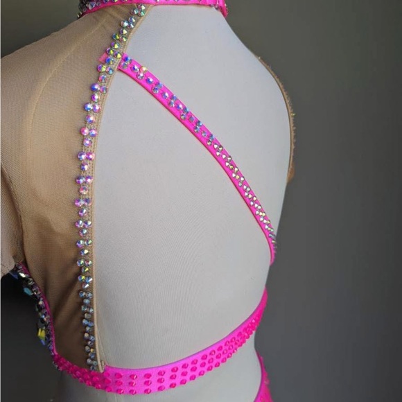 Pink Rhinestone Dance Costume - Picture 2 of 7